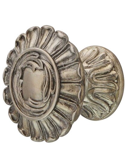 French Court Cabinet Knob - 1 1/2 inch Diameter in Monticello Silver.